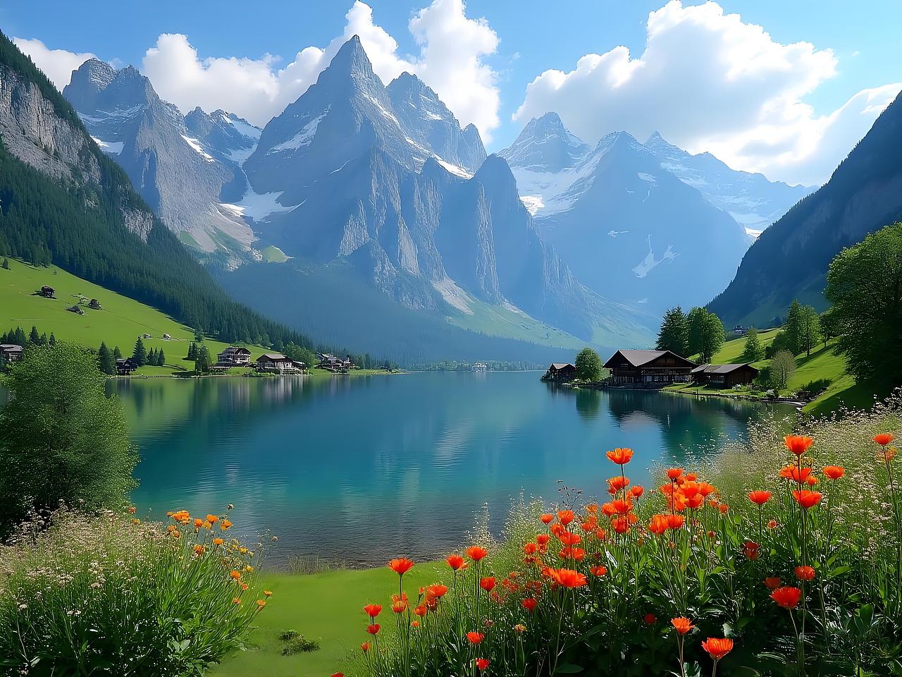 瑞士风景（图ZMzk2MjcxOTUy） - AI作品 - 站酷设计师Z012210565原创素材 - 站酷ZCOOL