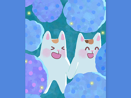猫咪与绣球花
