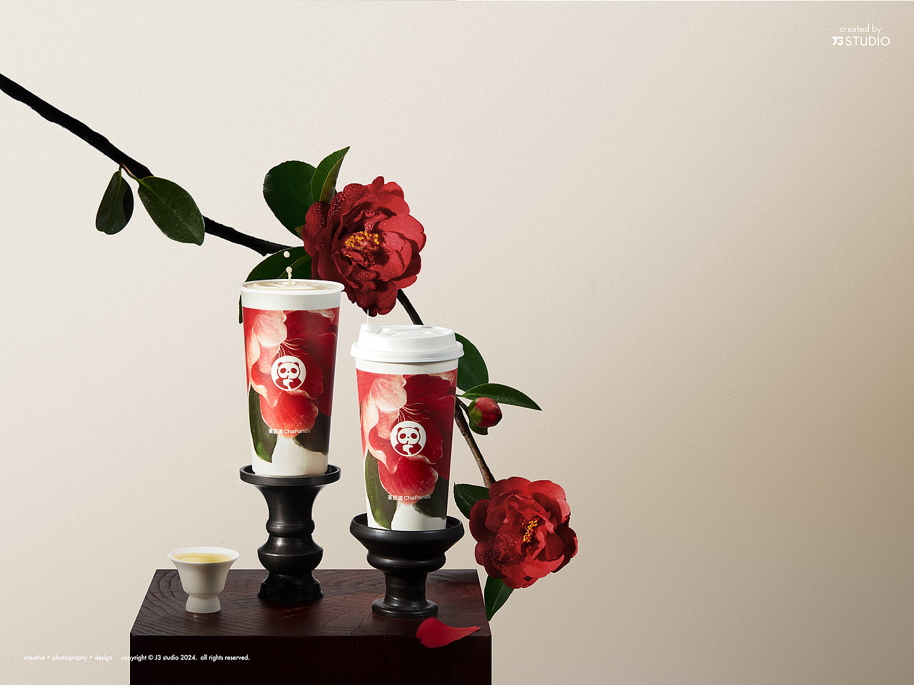 奶茶饮品拍摄 / 茶百道山茶花