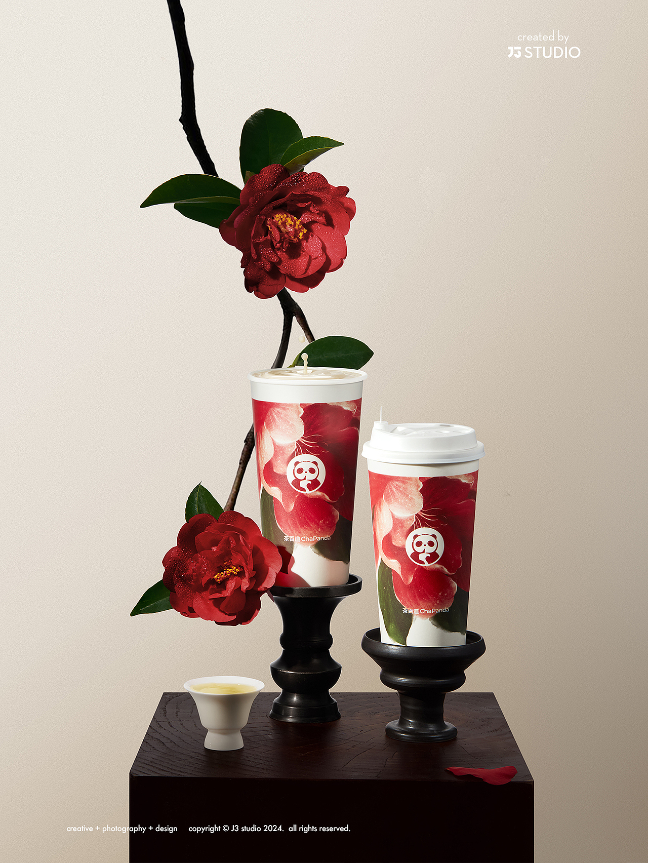 奶茶饮品拍摄 / 茶百道山茶花