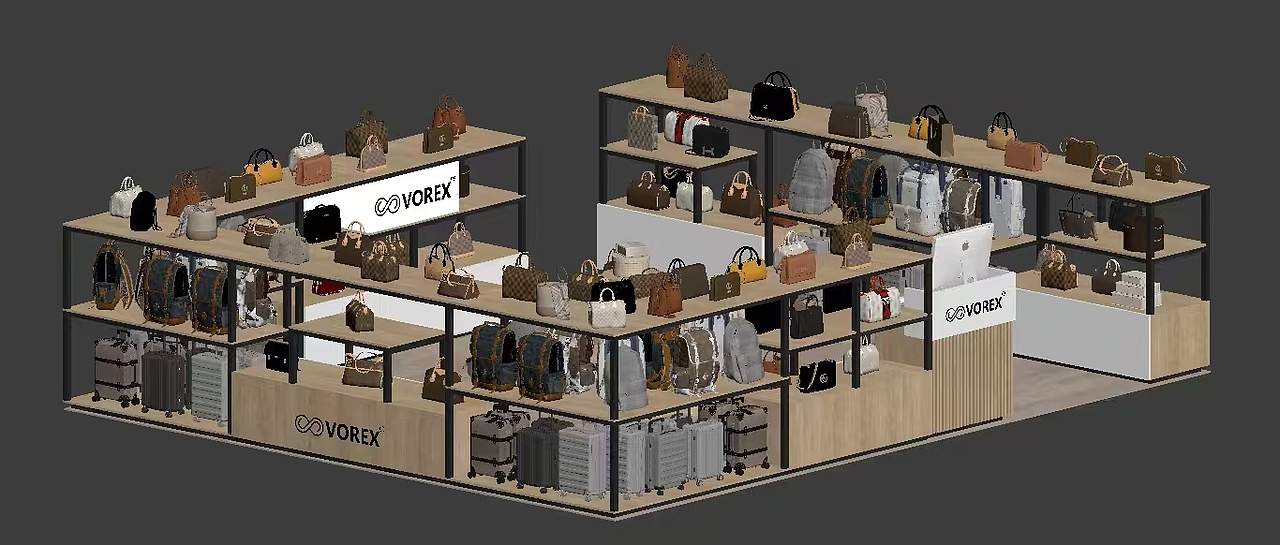 商场包包展柜效果图设计