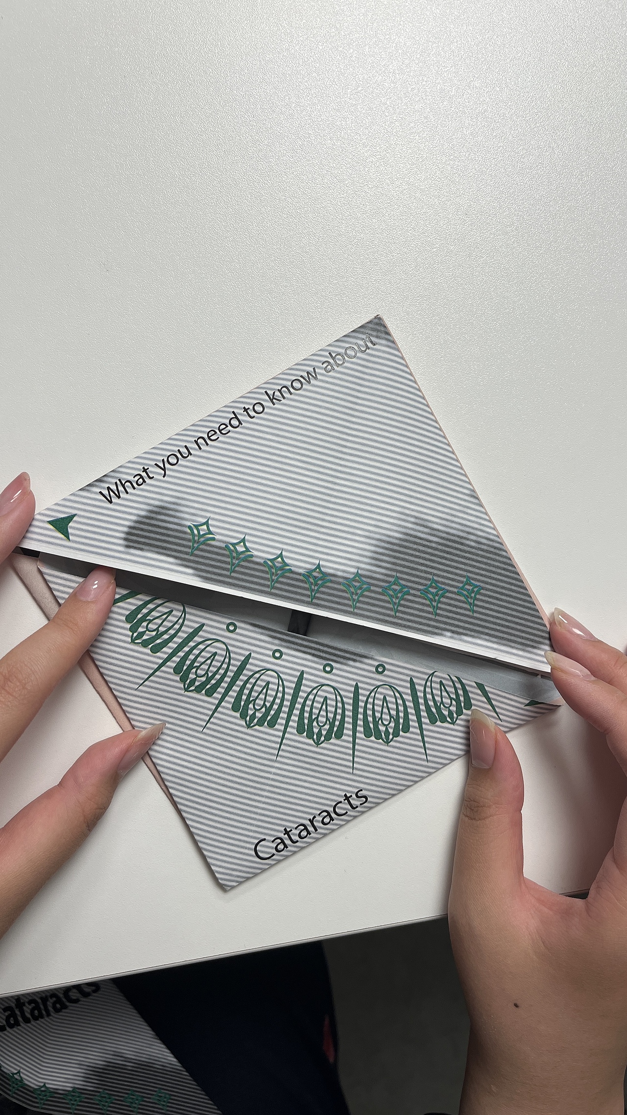 白内障就诊指引宣传页 通过折叠的方式实现手册“睁开双眼”