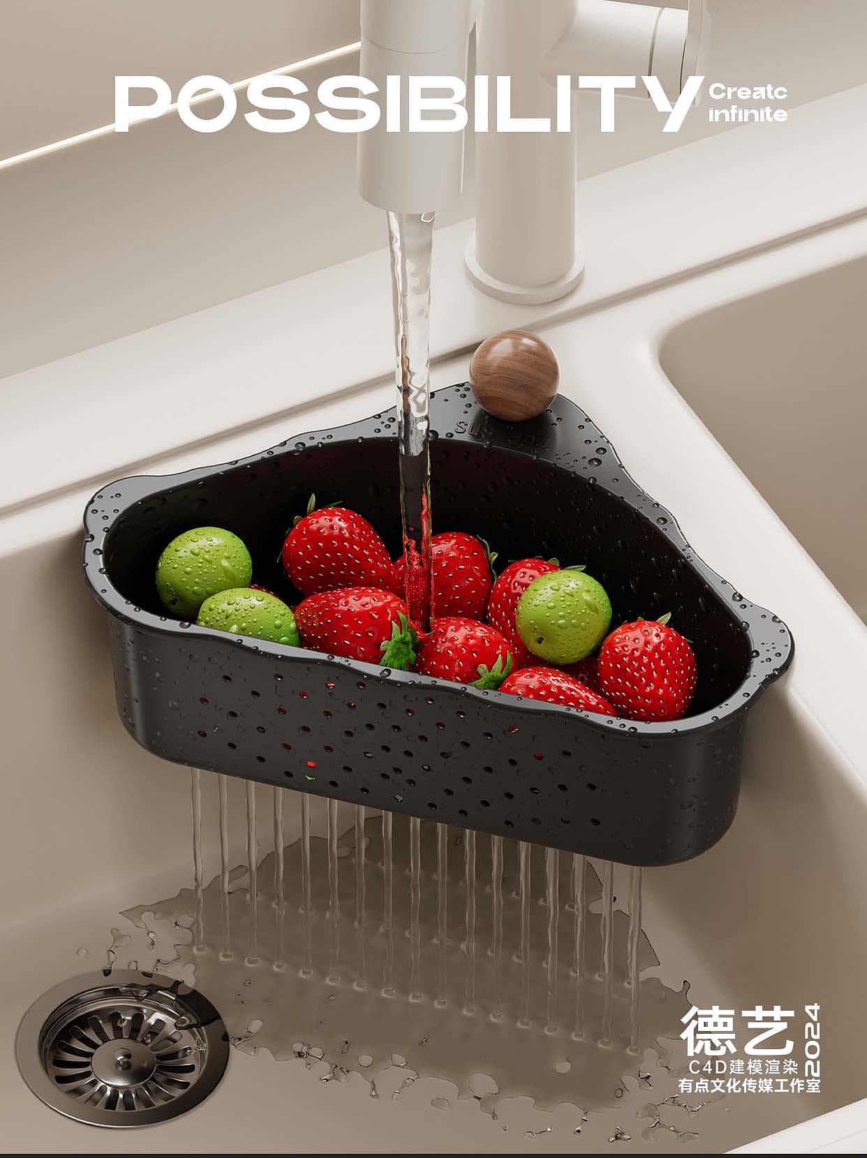 沥水架丨家居丨3D丨C4D产品渲染 ✖