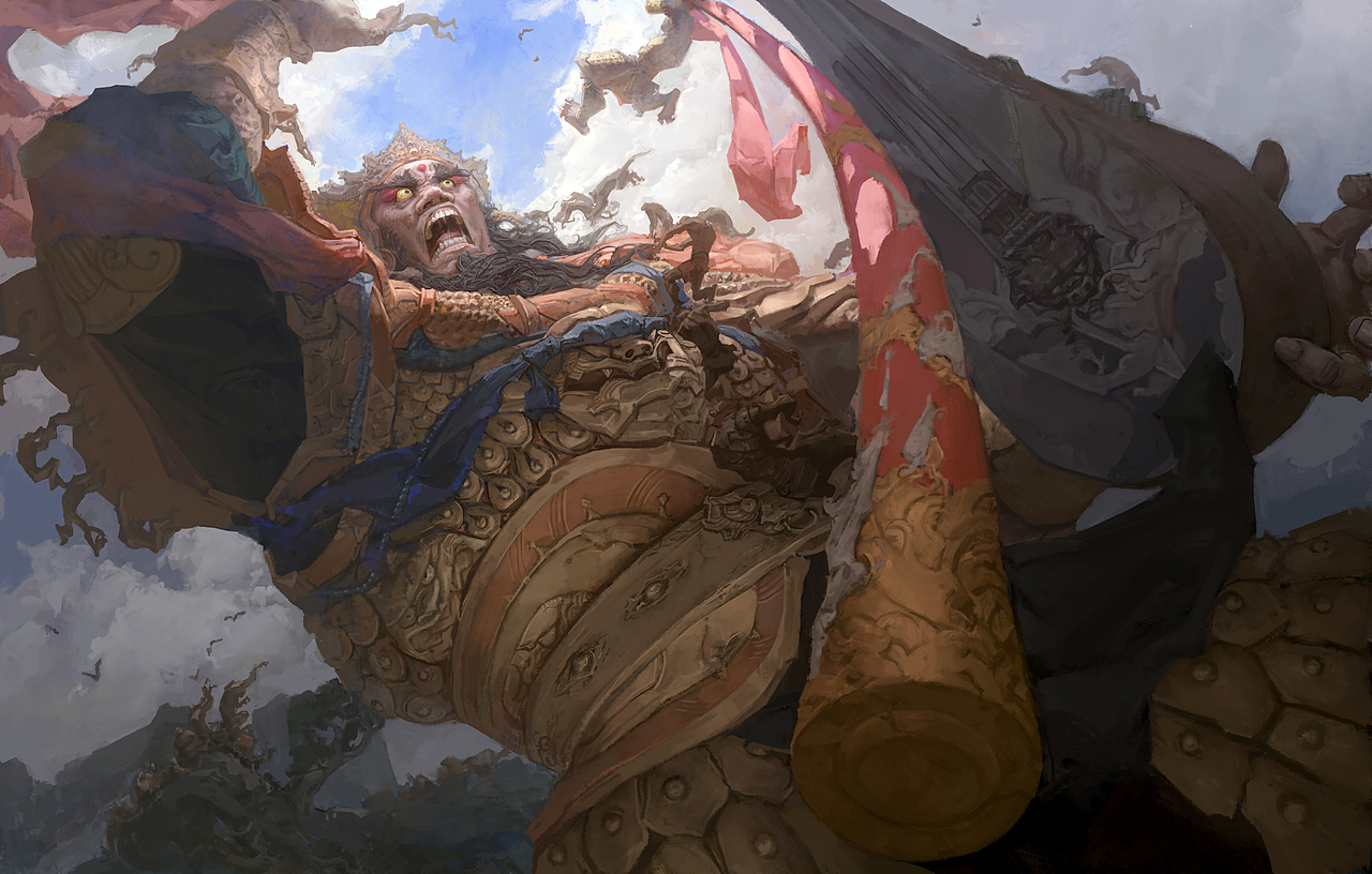 钟风华西游记插画——四大天王（图ZMzk2MzQzMjYw） - 游戏原画 - 站酷设计师风华概念原创素材 - 站酷ZCOOL