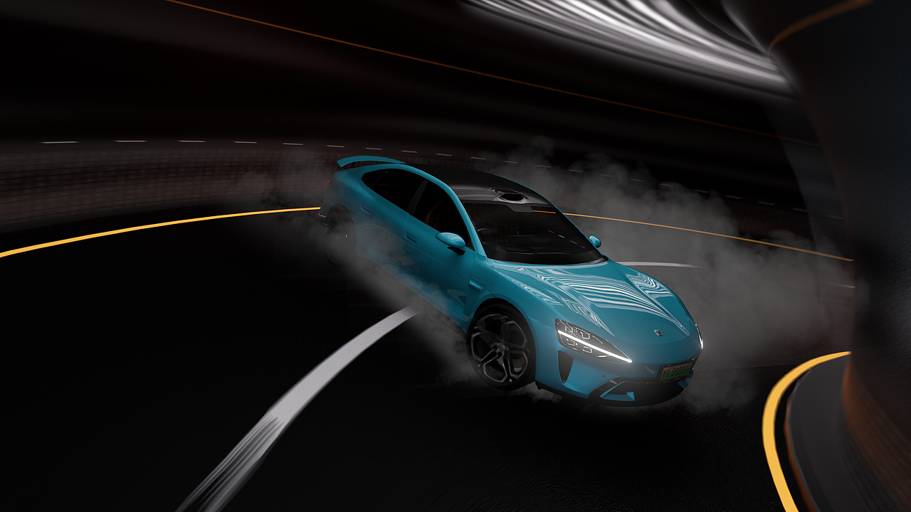 汽车动画渲染 SU7 漂移