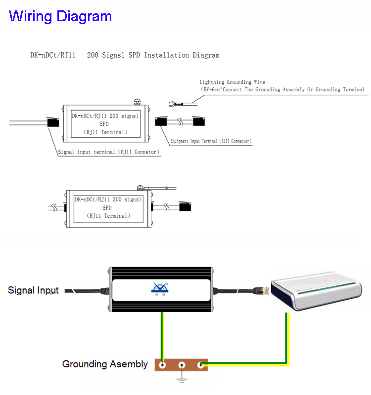 RJ11信号防雷器,RJ11信号浪涌保护器