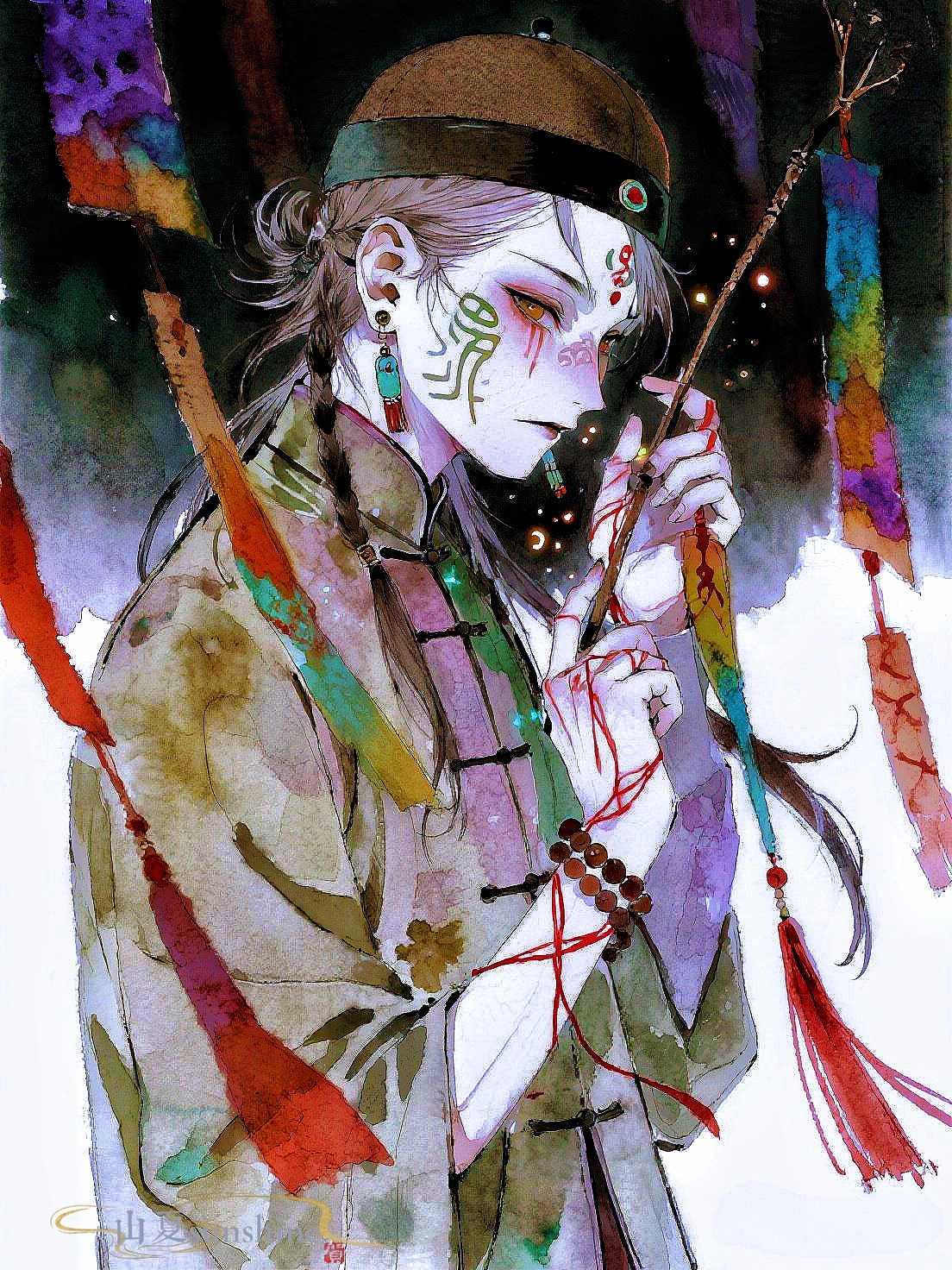 明月吐光，冤鬼风里荡（图ZMzk2NDM5MjQw） - 艺术插画 - 站酷设计师山夏SUNSHINE原创素材 - 站酷ZCOOL