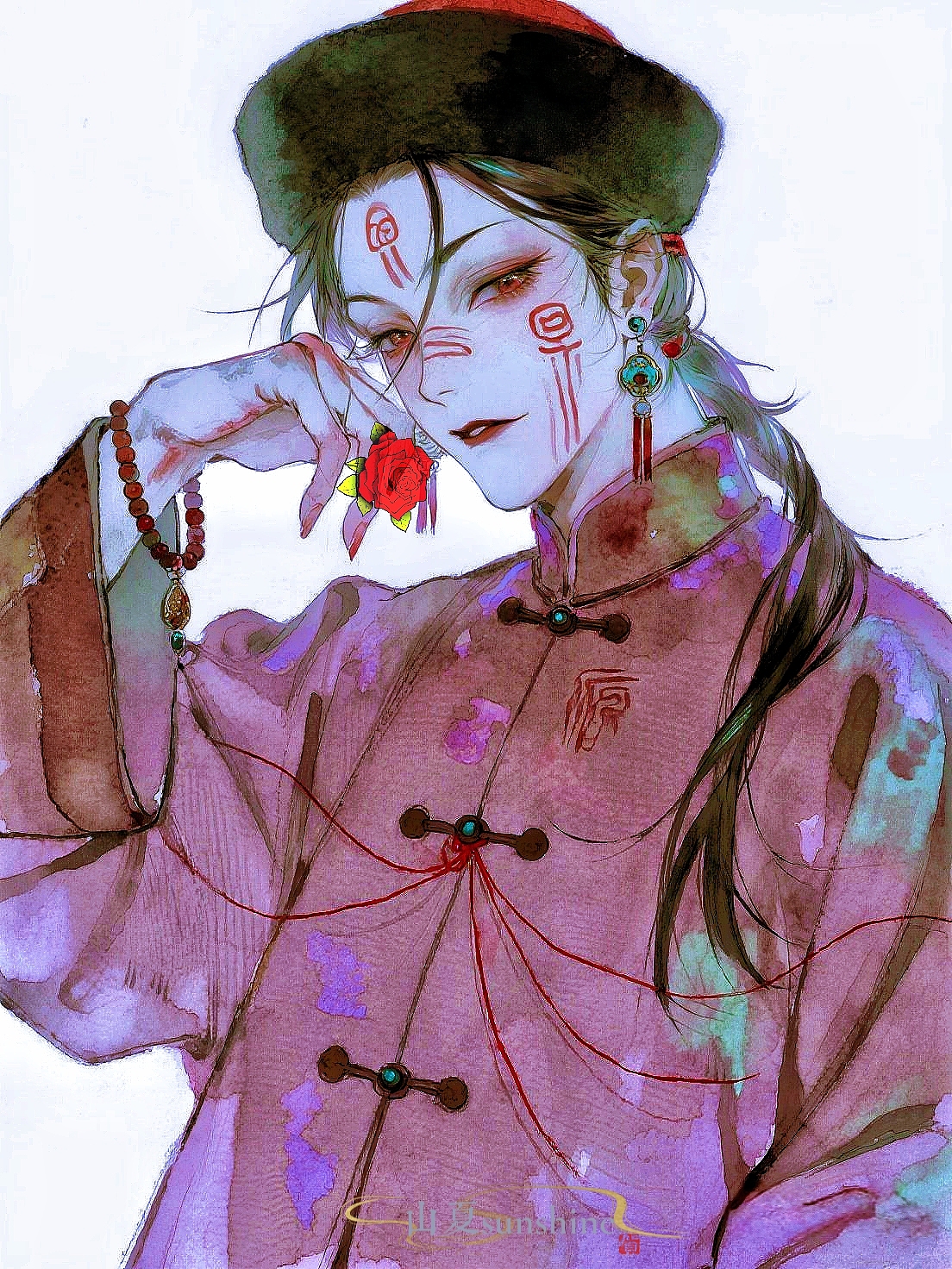 明月吐光，冤鬼风里荡（图ZMzk2NDM5MjM2） - 艺术插画 - 站酷设计师山夏SUNSHINE原创素材 - 站酷ZCOOL