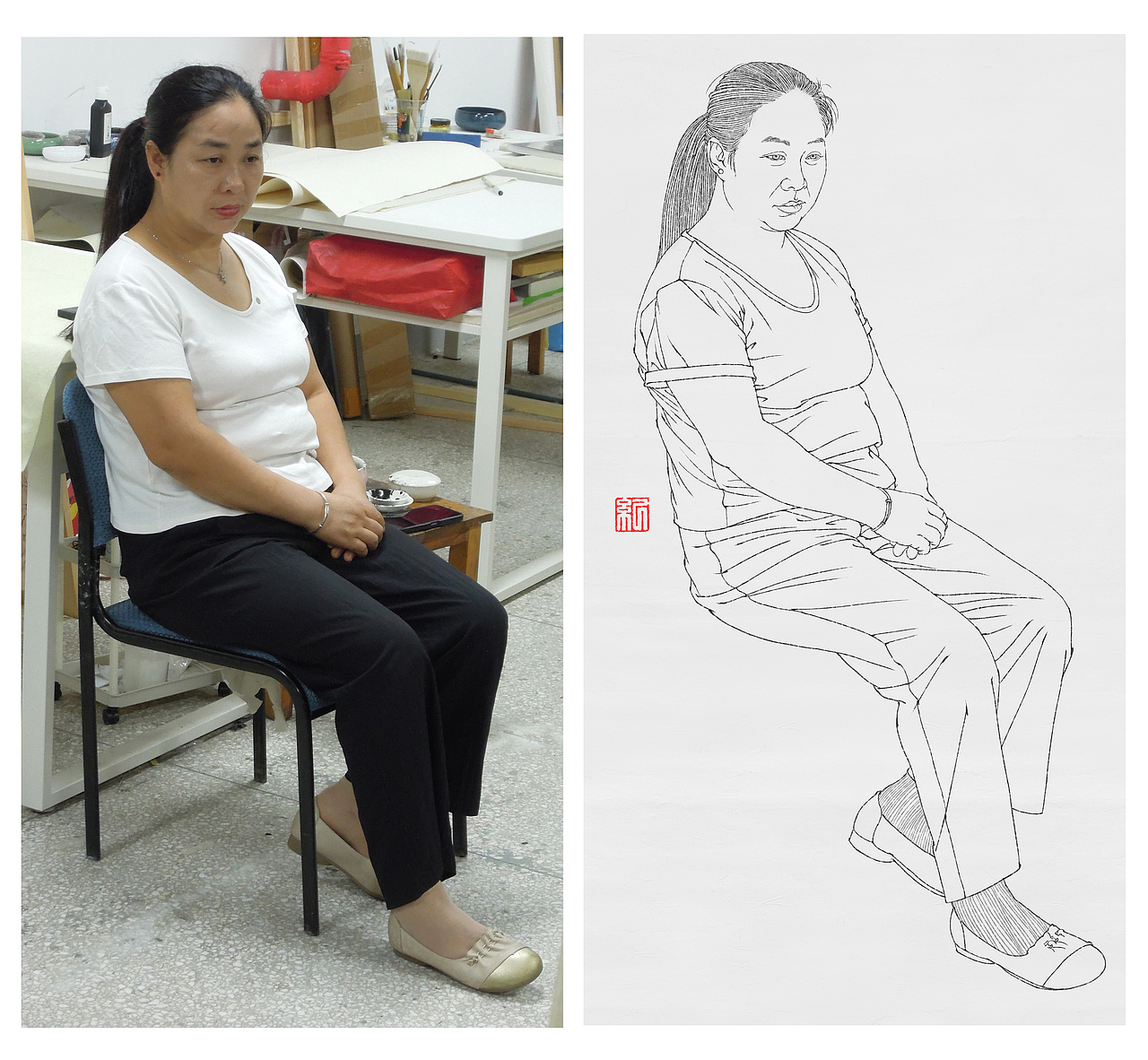 纪保超线描人物写生（图ZMzk2NDQwOTAw） - 绘画 - 站酷设计师纪保超原创素材 - 站酷ZCOOL