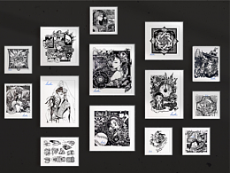 黑白之境 | 照大地5组手绘装饰画作品-02