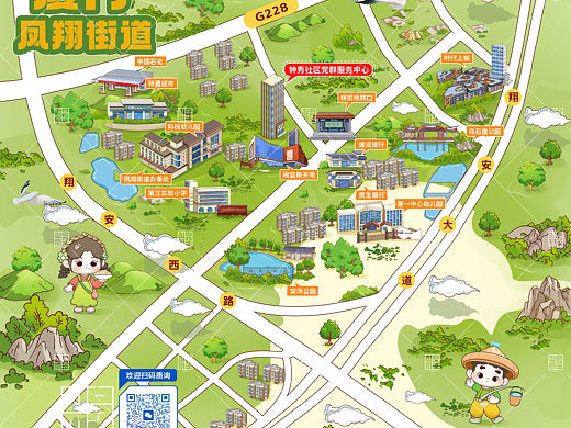 厦门凤翔街道手绘地图