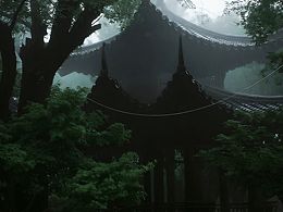 当水墨园遇上阴雨天