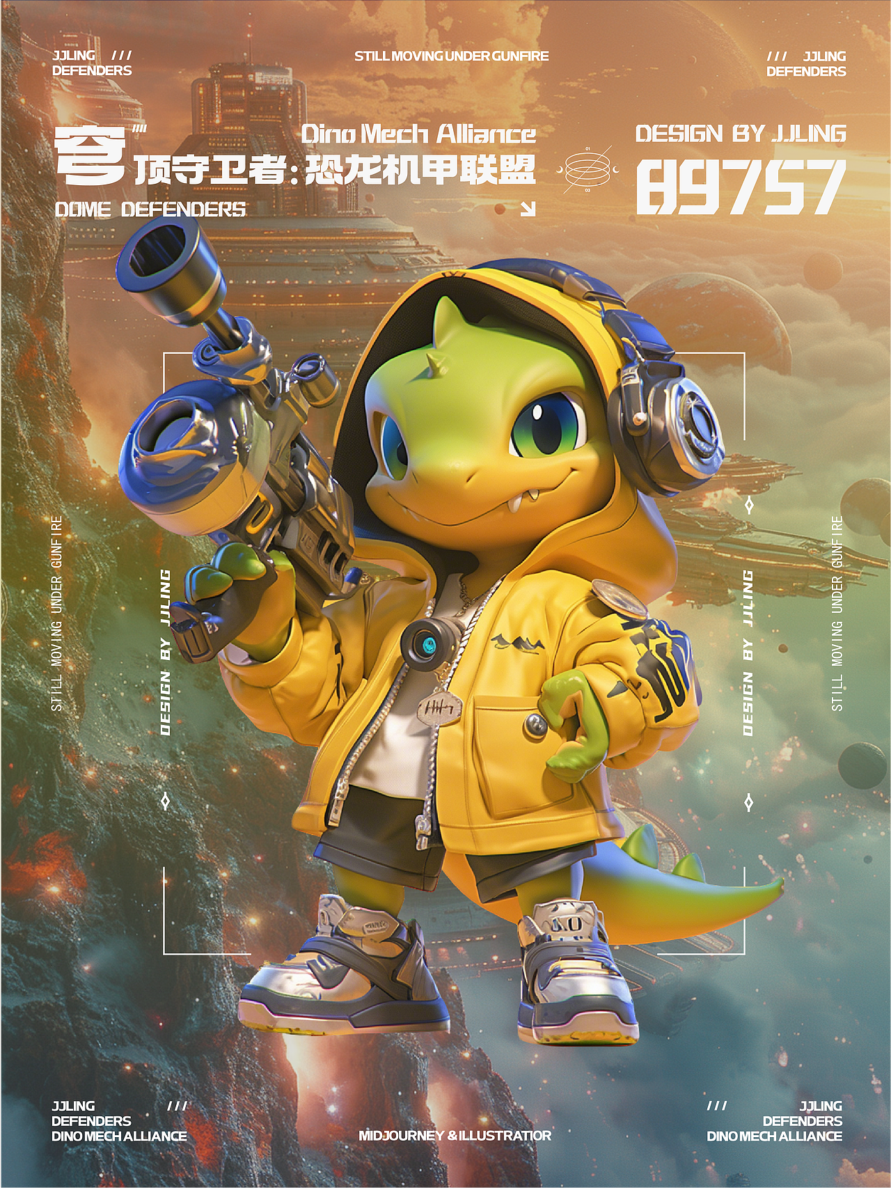 AIGC|穹顶守卫者:恐龙机甲联盟