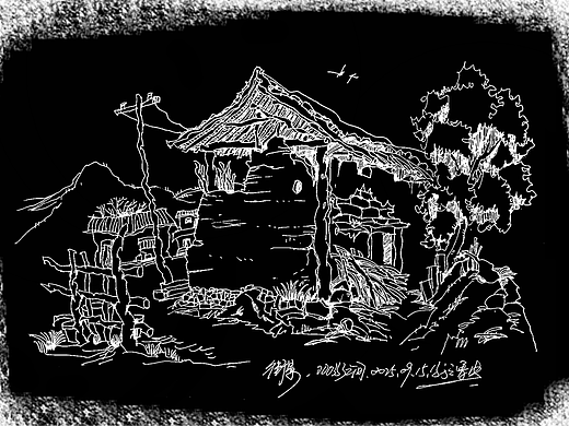 街景速写，关于钢笔画风景。