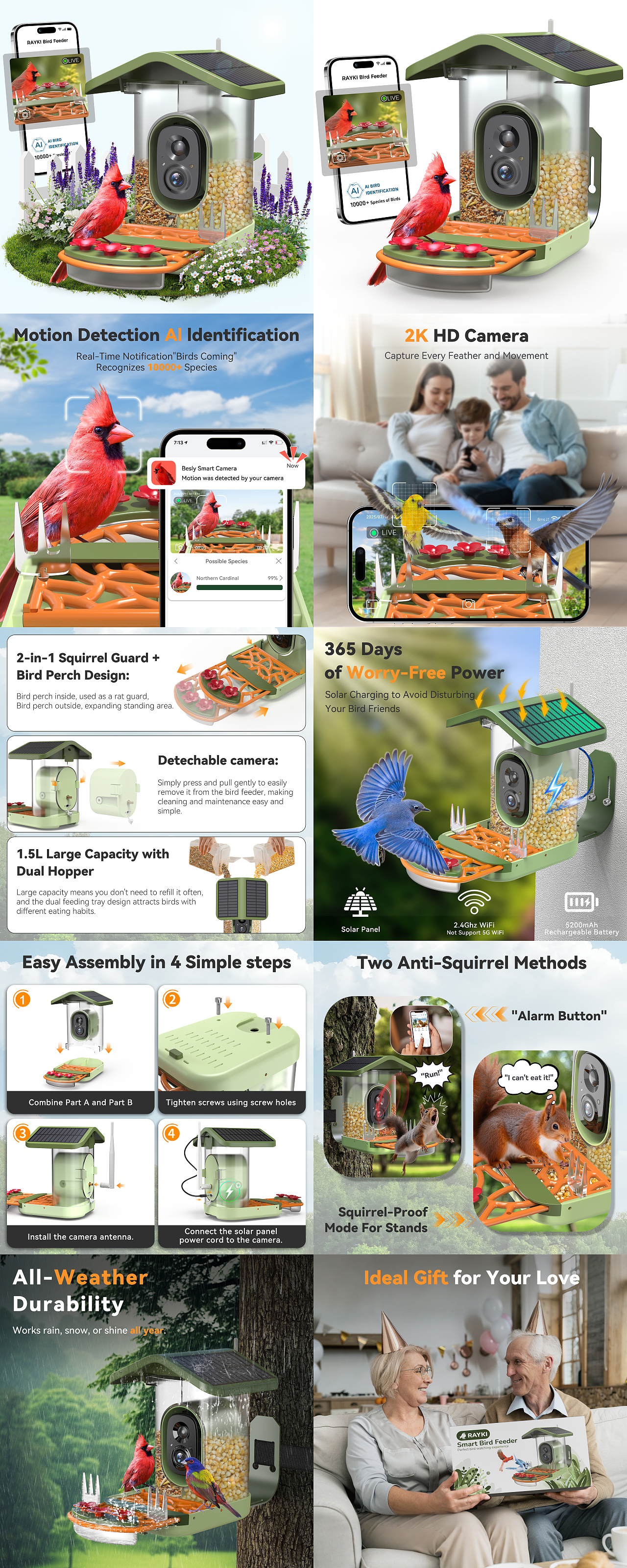 太阳能屋顶喂鸟器