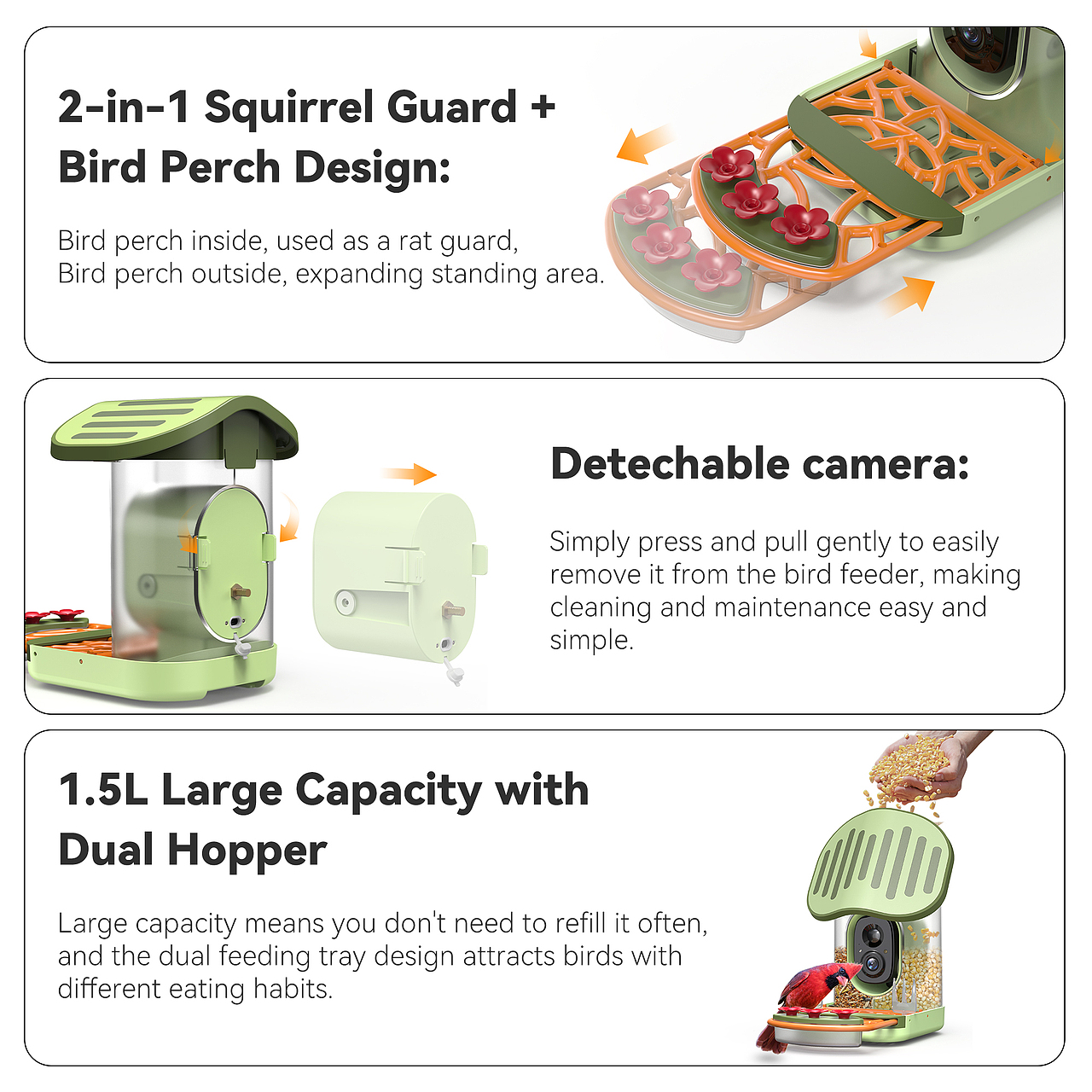 双层屋顶喂鸟器