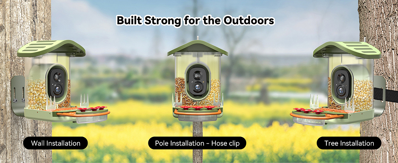 双层屋顶喂鸟器