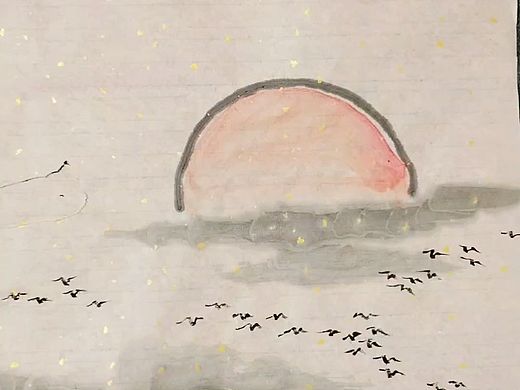 日暮临秋-国画家姚永丰-原创诗词国画山水