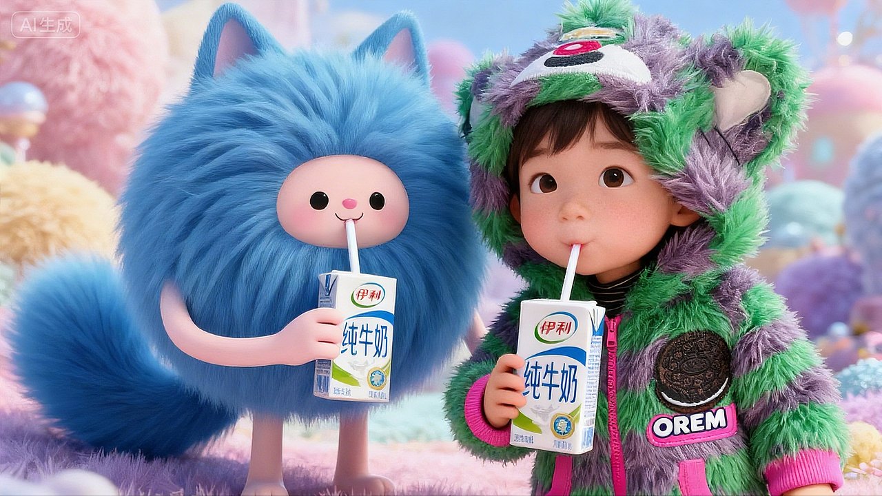 AIGC伊利纯牛奶