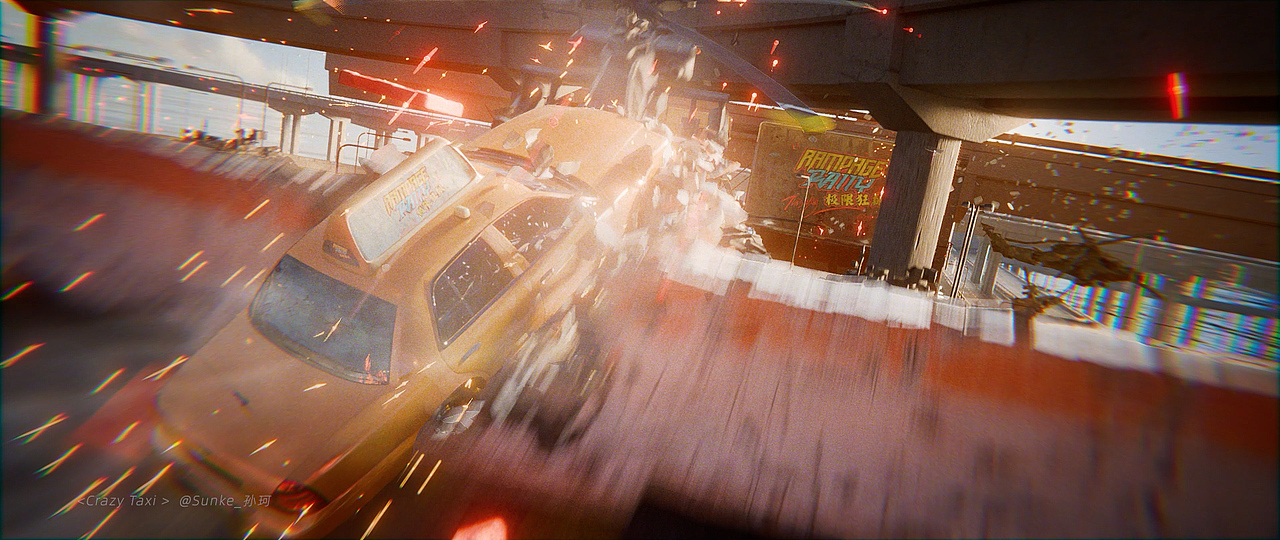 Crazy Taxi | 十一届世界渲染大赛参赛作品+BreakDown（图ZMzk2NTM1MjI4） - 动画/影视 - 站酷设计师SunKe_孙珂原创素材 - 站酷ZCOOL