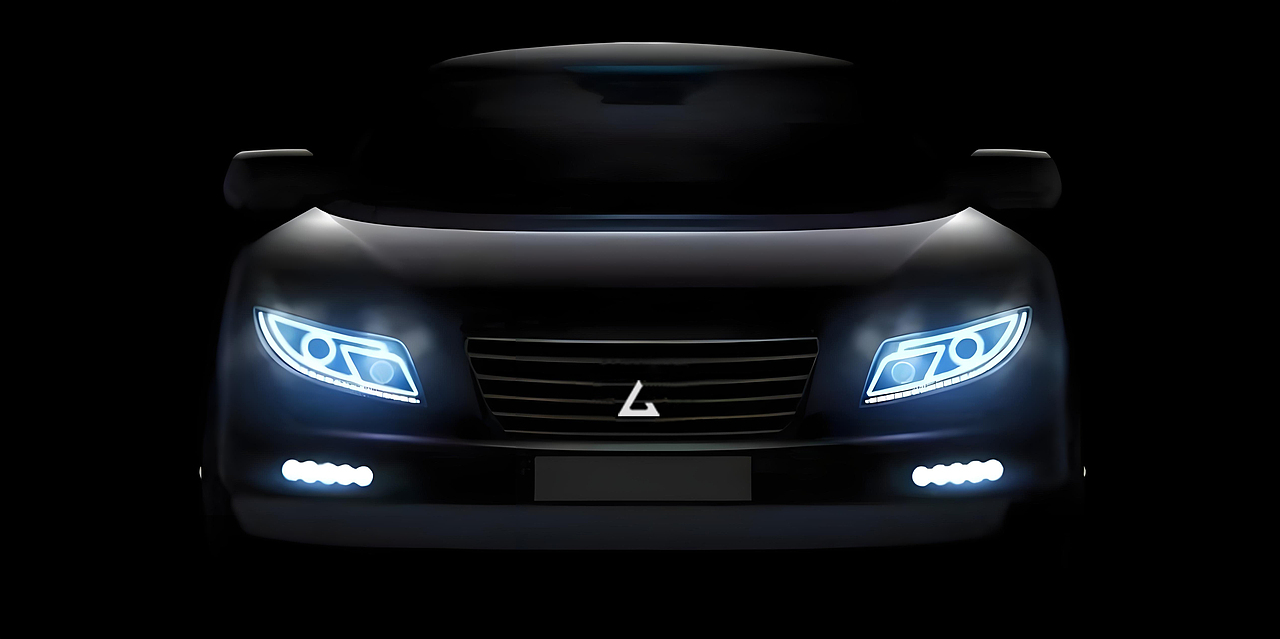 L字母logo汽车效果图梁乐平logo新设计