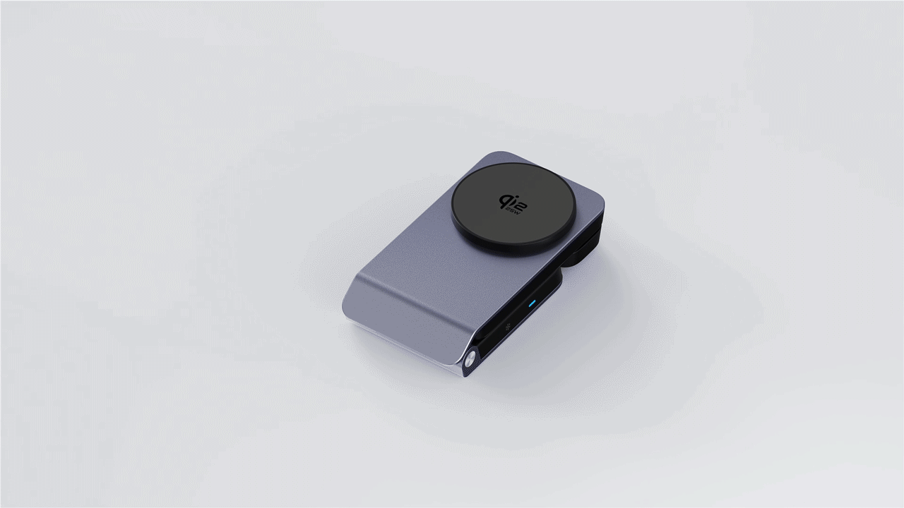 Qi2.2无线充产品动画，产品渲染图