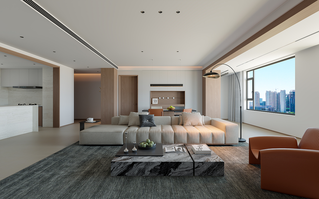 玖隆府 现代风大平层（图ZMzk2NTY5NzA0） - 家装设计 - 站酷设计师算命先生2021原创素材 - 站酷ZCOOL