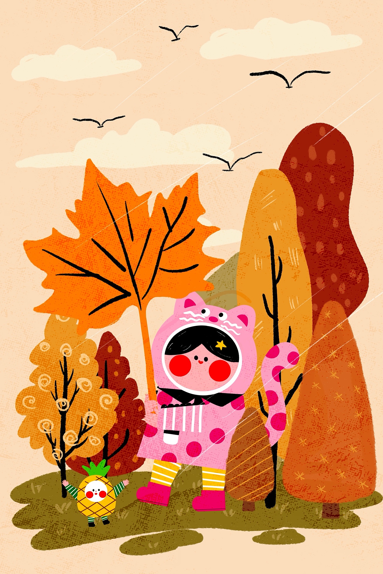 波喵和萝比的10月节日节气插画（图ZMzk2NTk0OTY0） - 儿童插画 - 站酷设计师阿拉甜爱画画原创素材 - 站酷ZCOOL