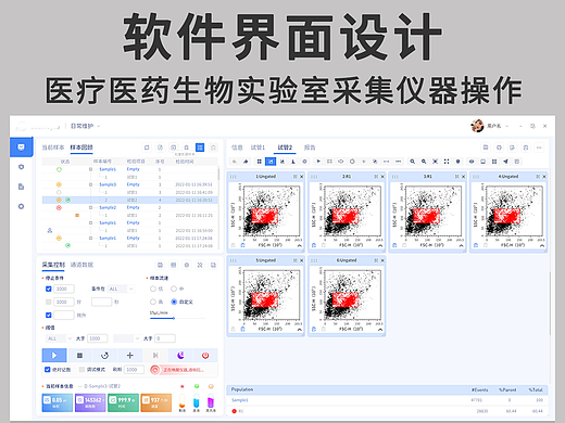 医学医疗生物实验室操作PC软件界面 UI 设计