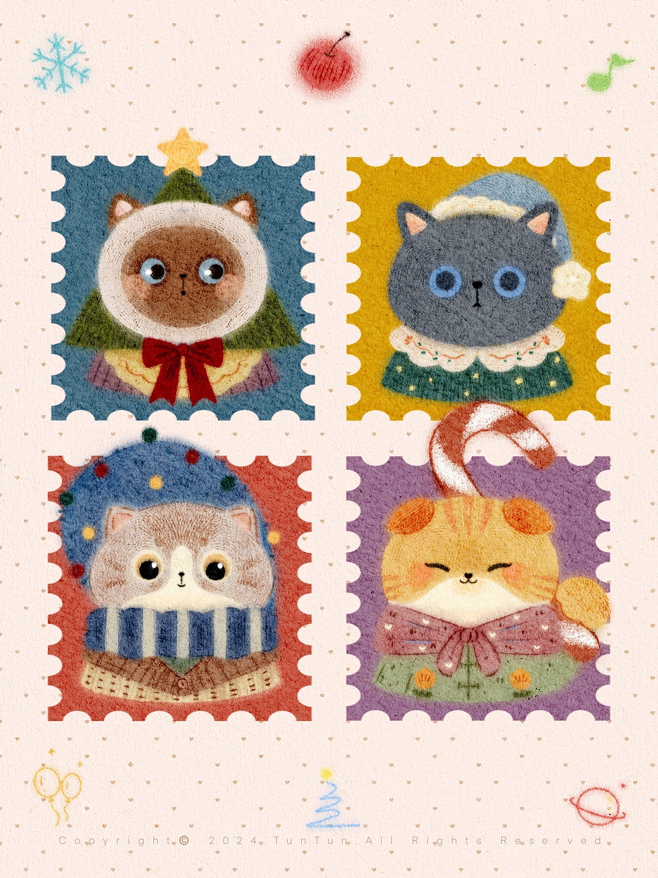 造型延展缤纷邮票格子