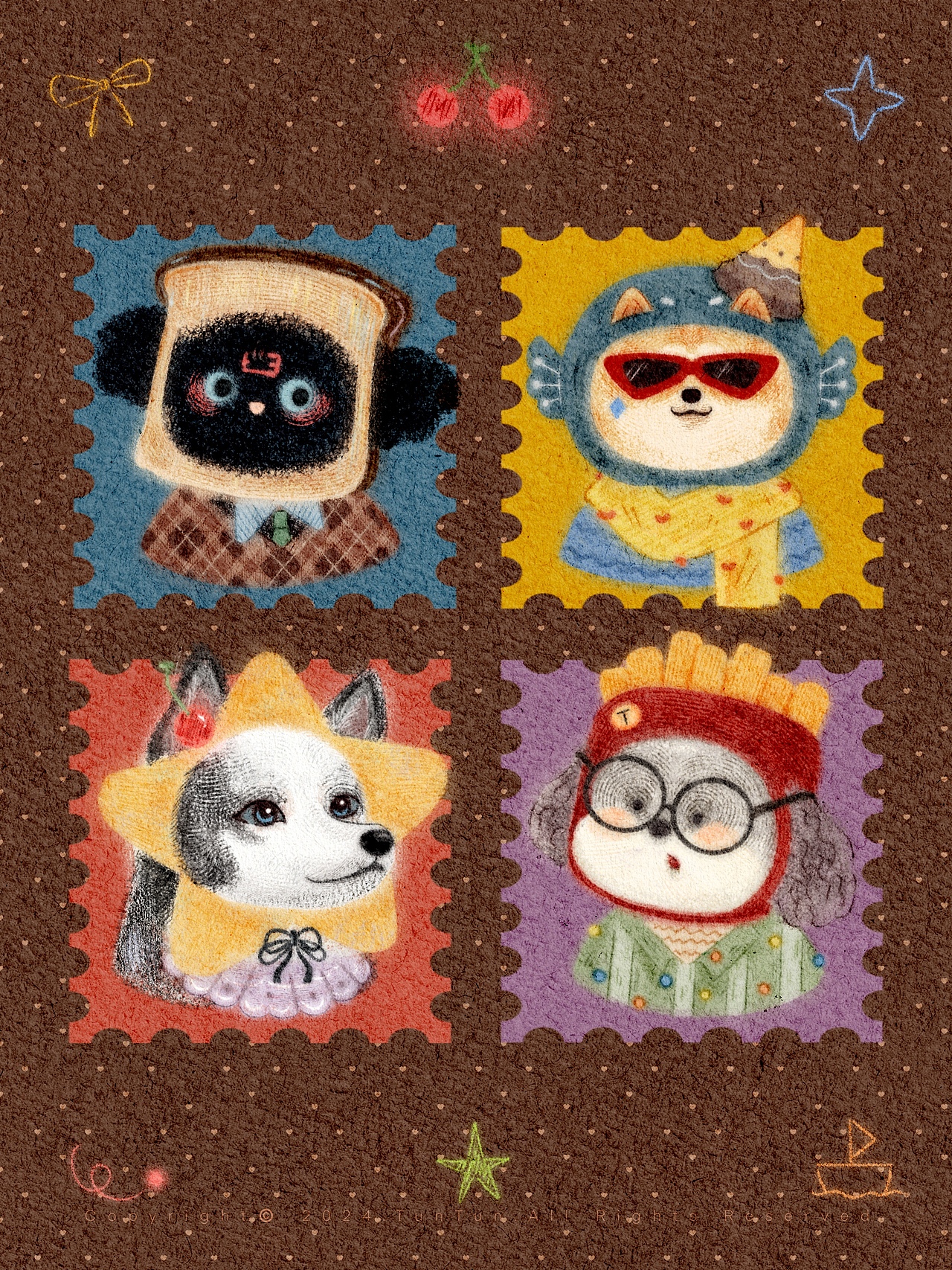 造型延展缤纷邮票格子