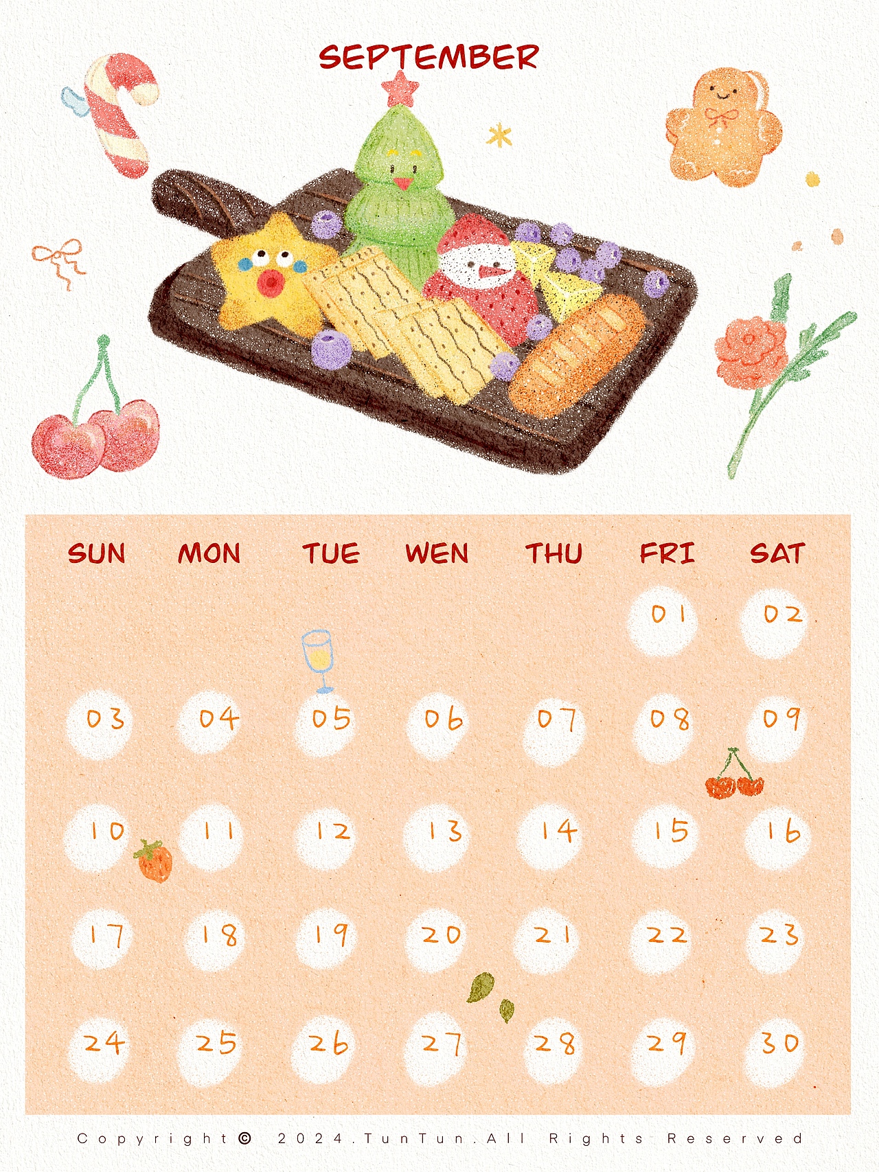 沙画日历--圣诞美食拼盘