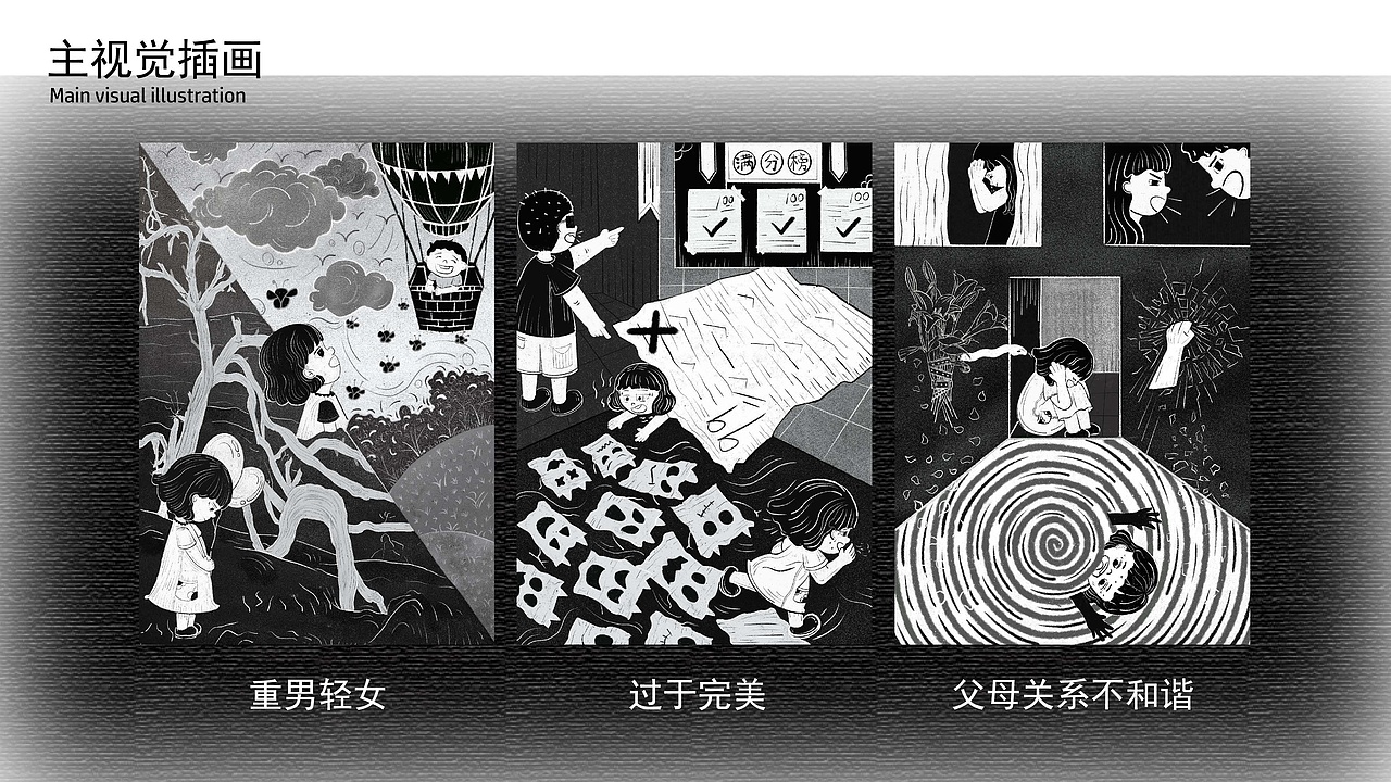 基于原生家庭影响的主题插画设计研究——“影子”