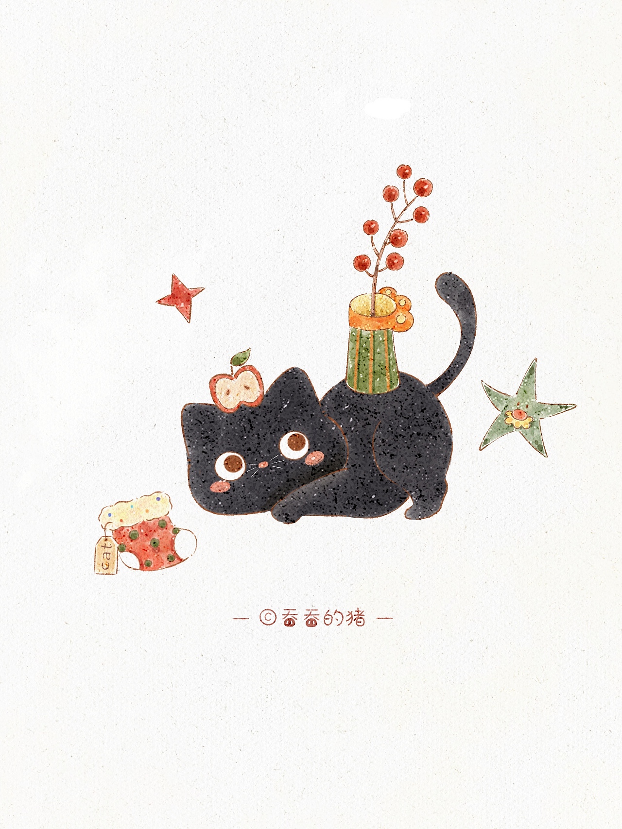 原创插画治愈系水彩一堆堆（图ZMzk2Njc5NDky） - 商业插画 - 站酷设计师吞吞的猪lltunny原创素材 - 站酷ZCOOL