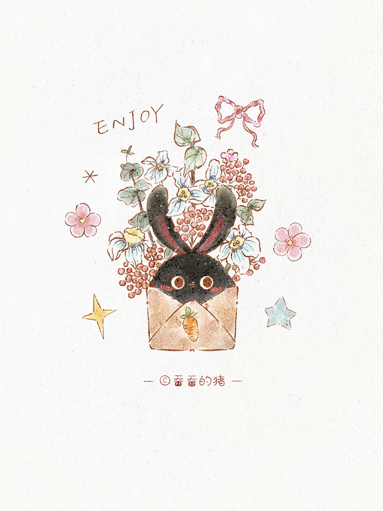 原创插画治愈系水彩一堆堆（图ZMzk2Njc5NTA4） - 商业插画 - 站酷设计师吞吞的猪lltunny原创素材 - 站酷ZCOOL