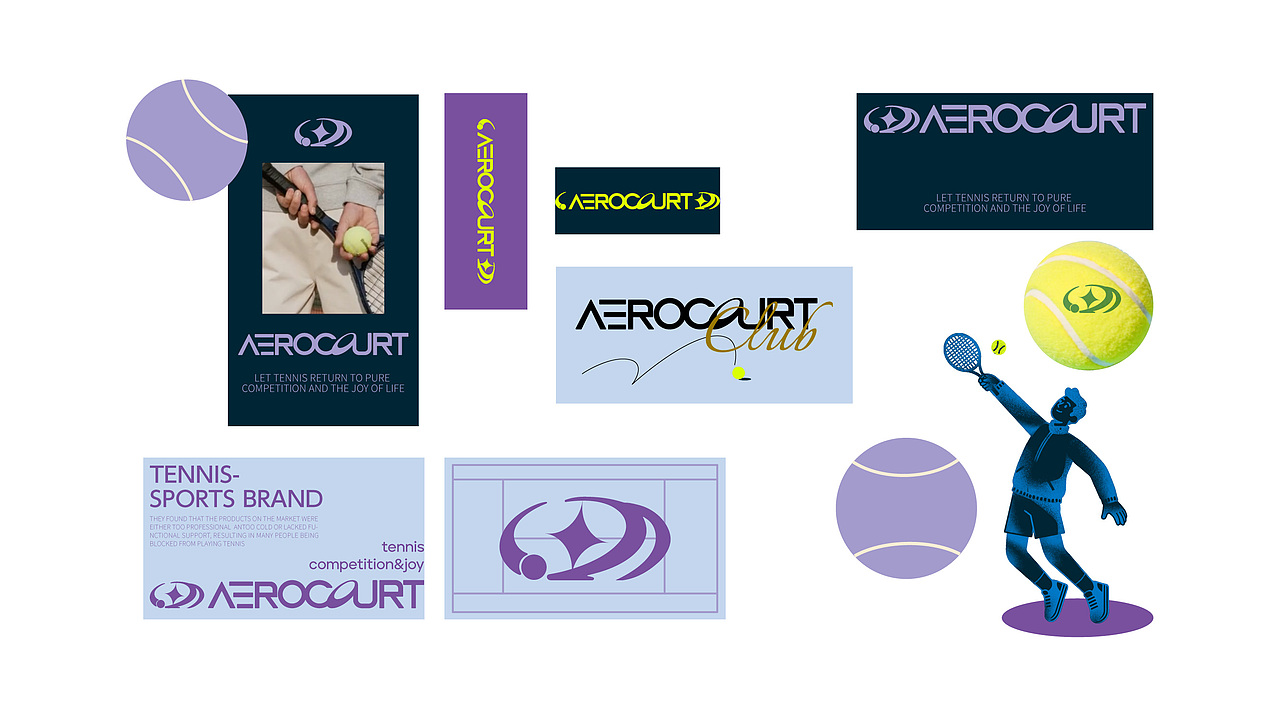 品牌视觉|AEROCOURT·网球运动品牌🎾(图ZMzk2NjkwNTQ4) - 品牌 - 站酷设计师BilllY比原创素材 - 站酷ZCOOL