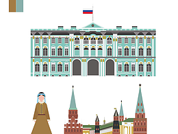 城市元素插画-俄罗斯