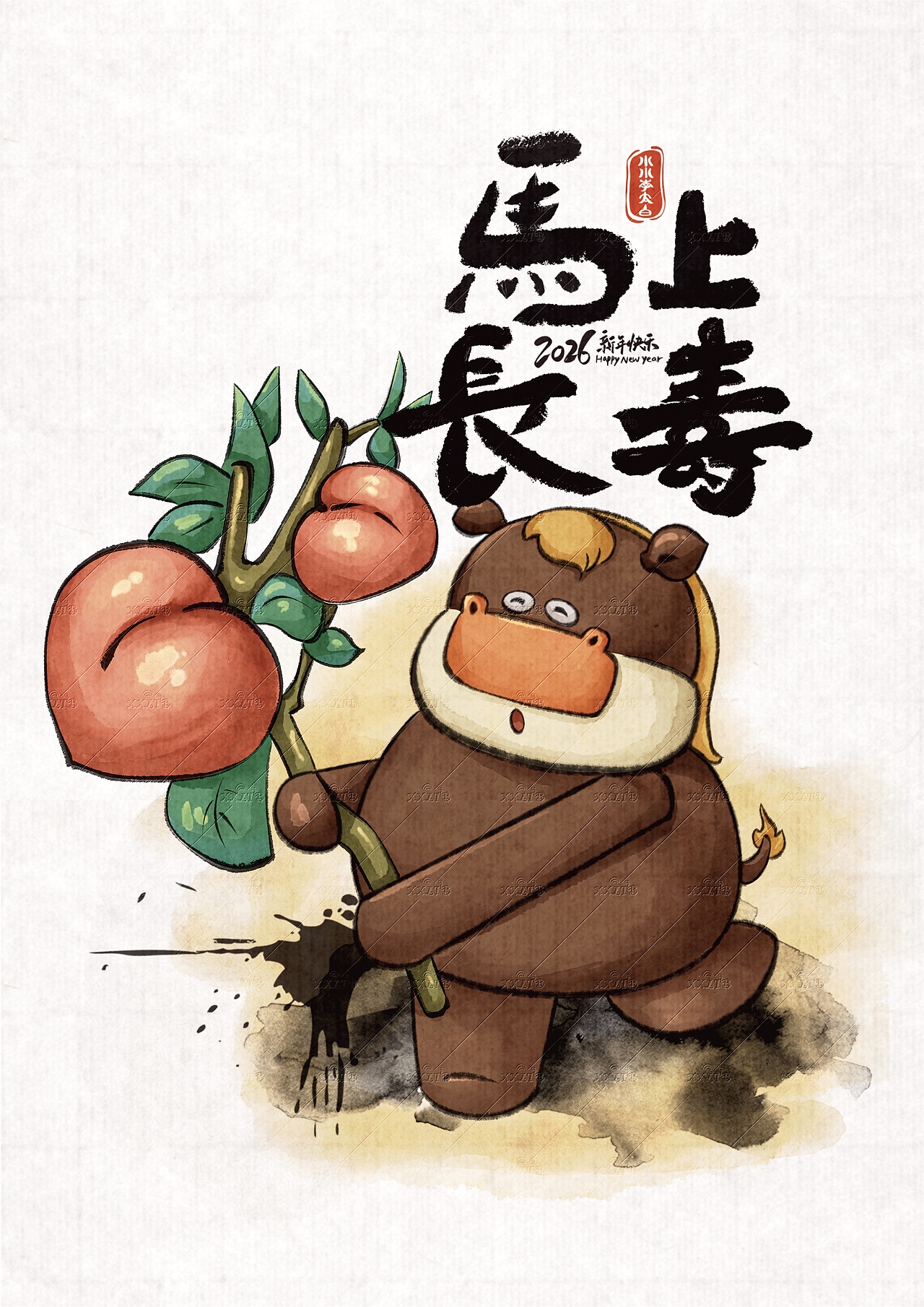 马年创意插画（图ZMzk2NzA5NDg0） - 商业插画 - 站酷设计师小小小李太白原创素材 - 站酷ZCOOL