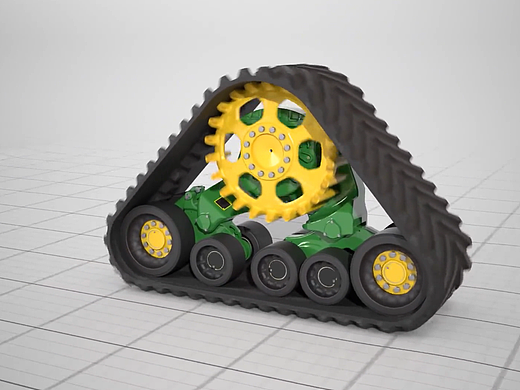 三角履带轮组合轨道农业机械3D三维动画渲染制作视频