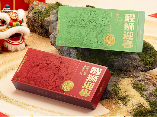 茶叶高端新年礼盒包装设计 | 茶包装设计 | 插画包装