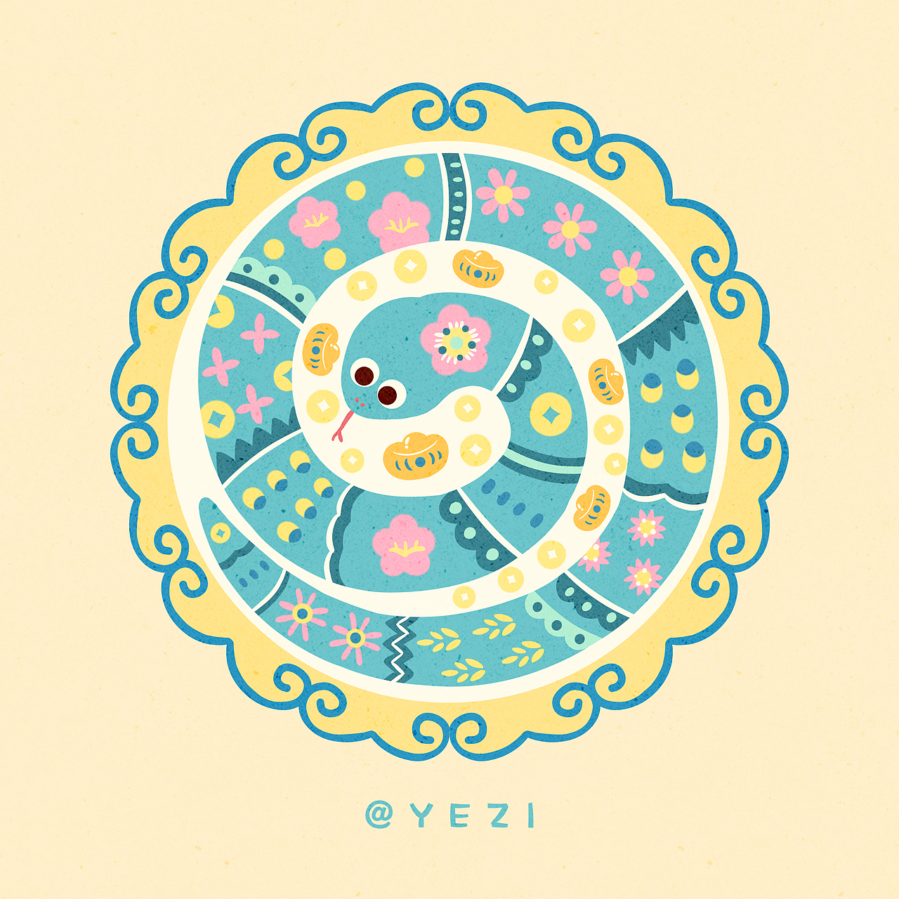 蛇年插画（图ZMzk2NzMxMTY4） - 商业插画 - 站酷设计师画画的烨子原创素材 - 站酷ZCOOL