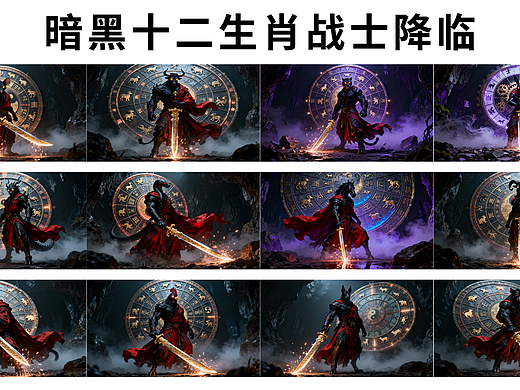 🔥暗黑十二生肖战士降临!红袍金剑,这屏保绝了✨