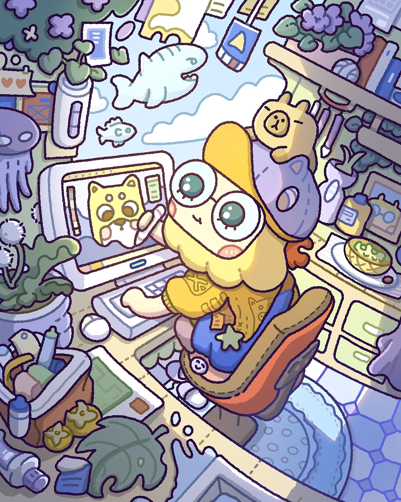 汪汪帅日常|我学会了大透视和小动画（图ZMzk2NzM3MzUy） - IP形象 - 站酷设计师汪汪帅原创素材 - 站酷ZCOOL