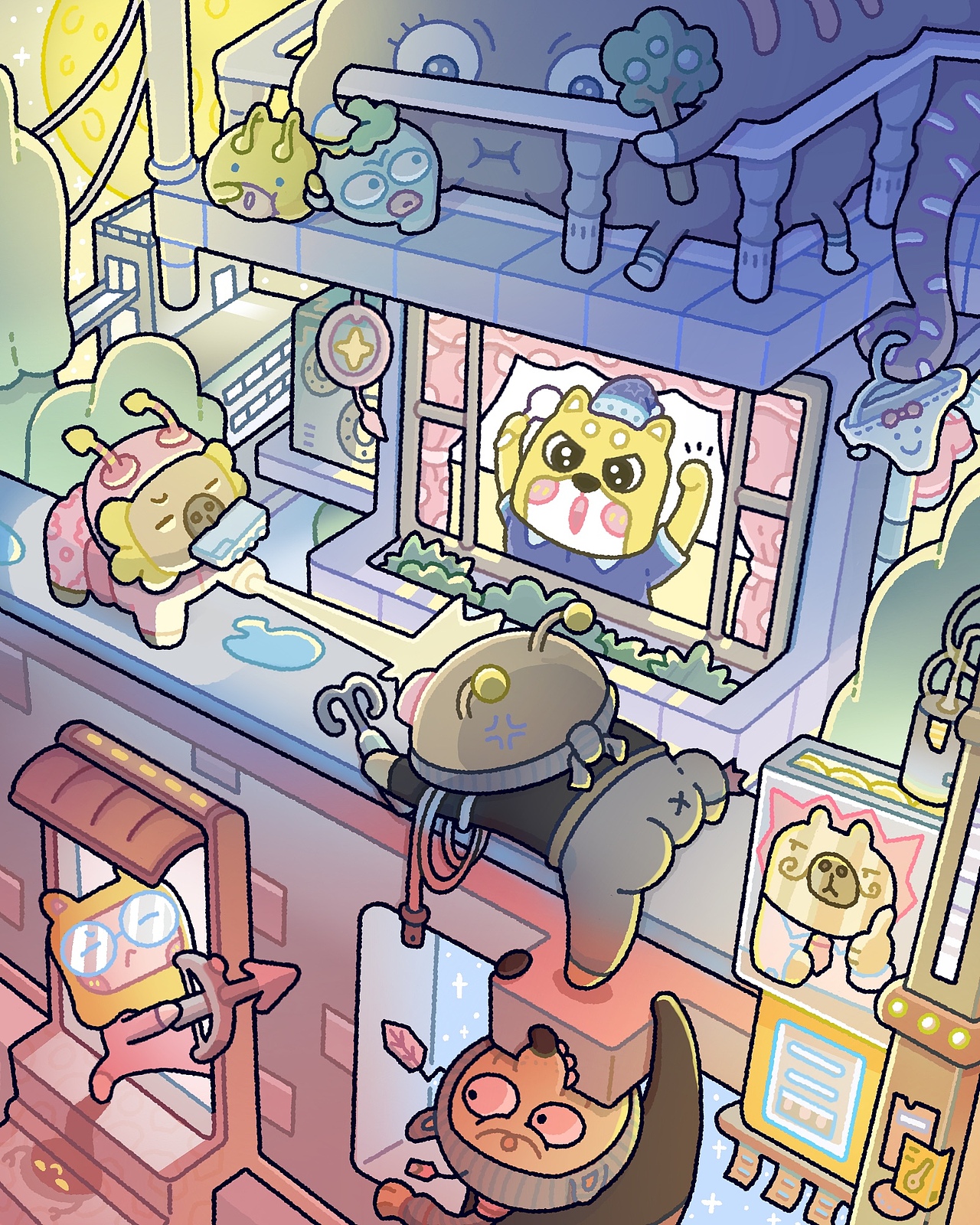 汪汪帅日常|我学会了大透视和小动画（图ZMzk2NzM3MzMy） - IP形象 - 站酷设计师汪汪帅原创素材 - 站酷ZCOOL