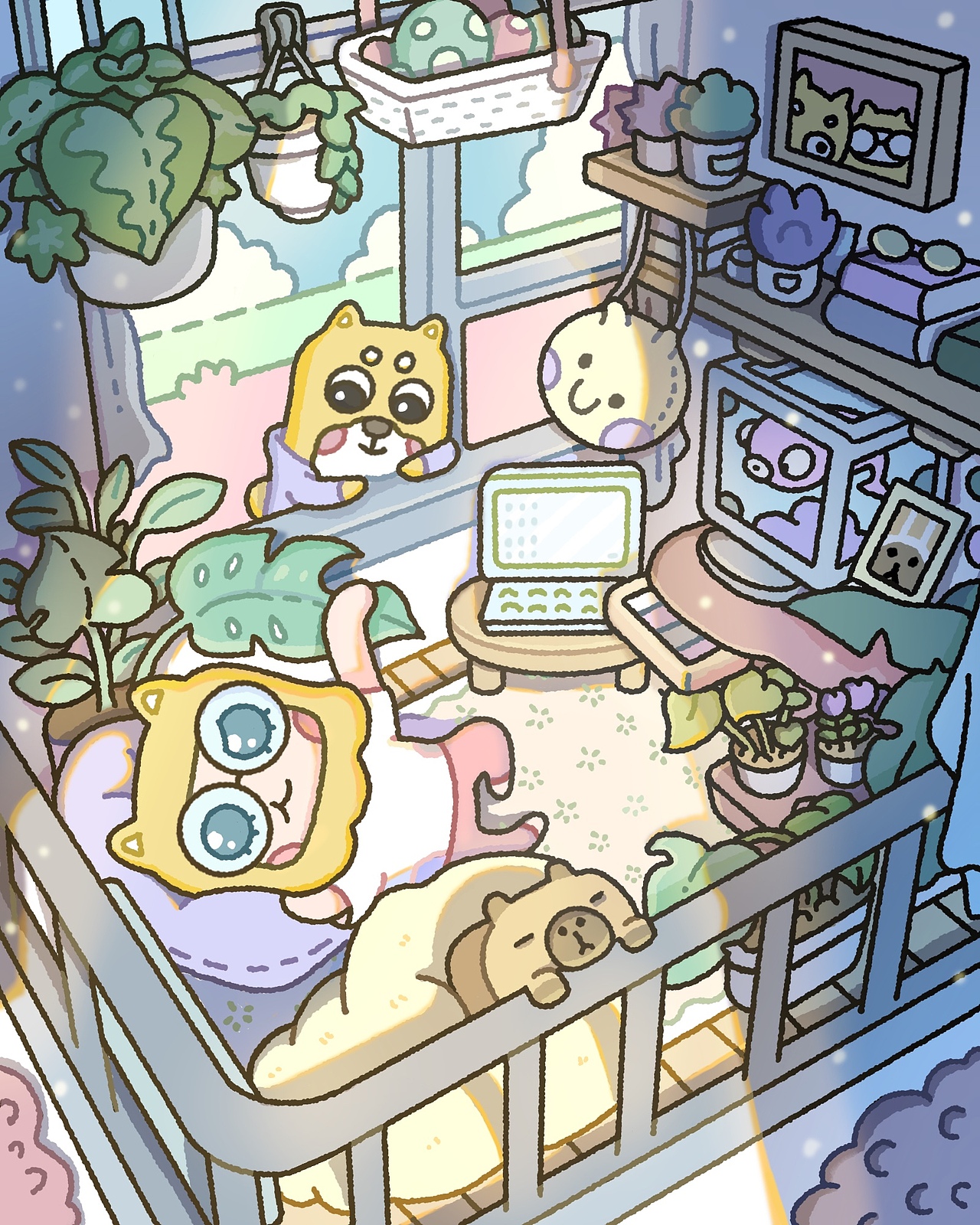 汪汪帅日常|我学会了大透视和小动画（图ZMzk2NzM3MzY0） - IP形象 - 站酷设计师汪汪帅原创素材 - 站酷ZCOOL