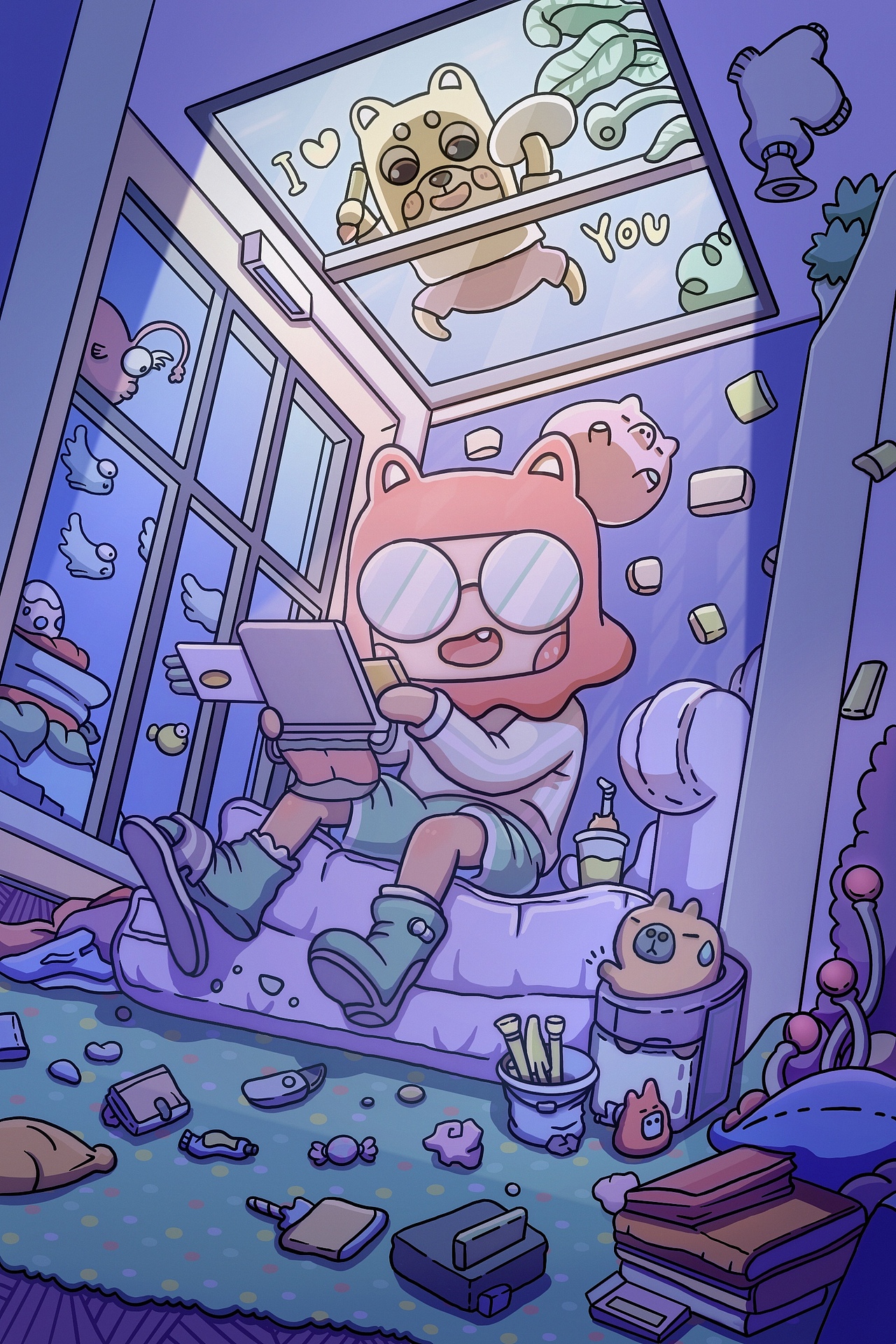 汪汪帅日常|我学会了大透视和小动画（图ZMzk2NzM3Mzgw） - IP形象 - 站酷设计师汪汪帅原创素材 - 站酷ZCOOL