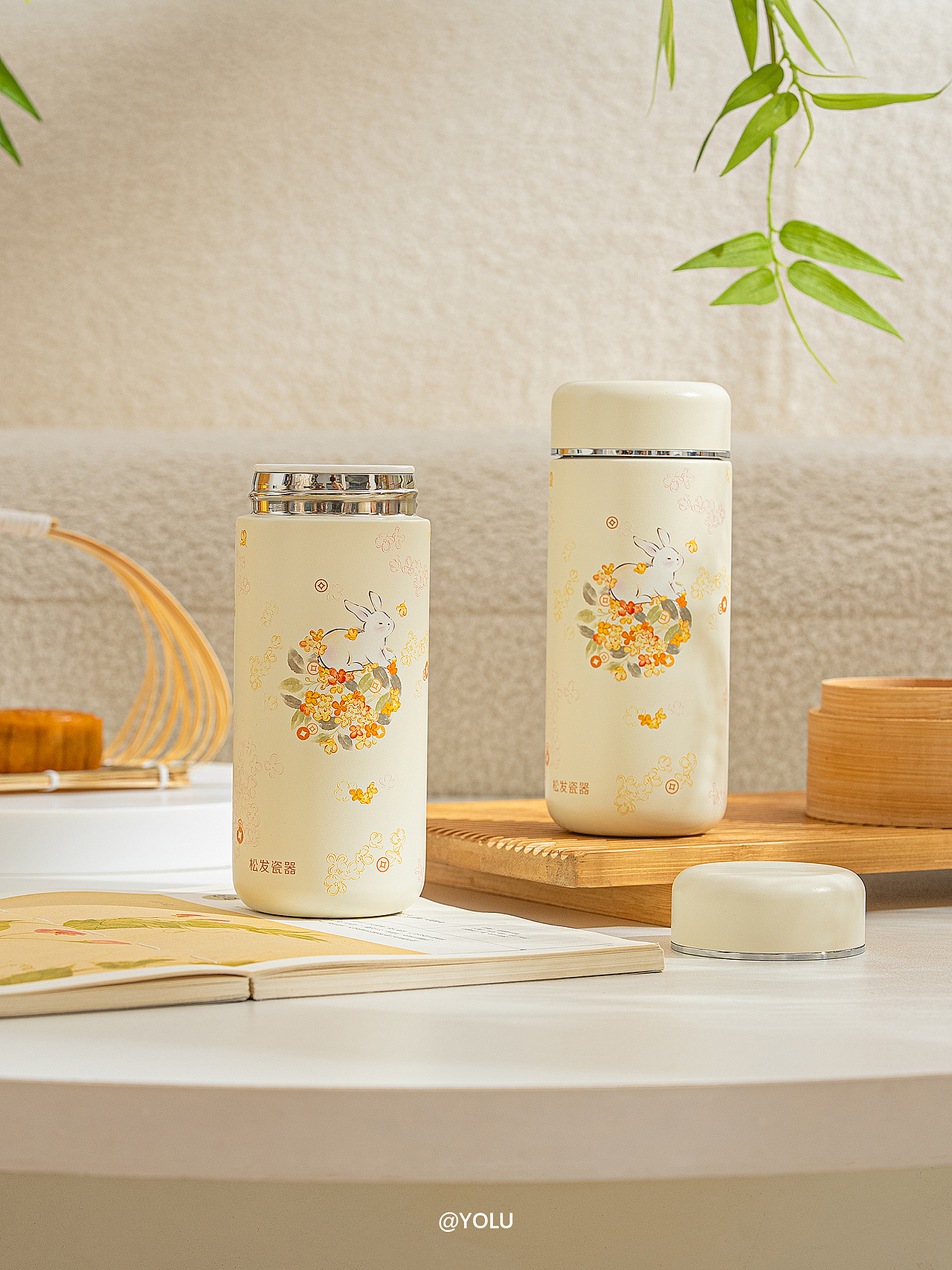 松发陶瓷茶具X保温杯拍摄