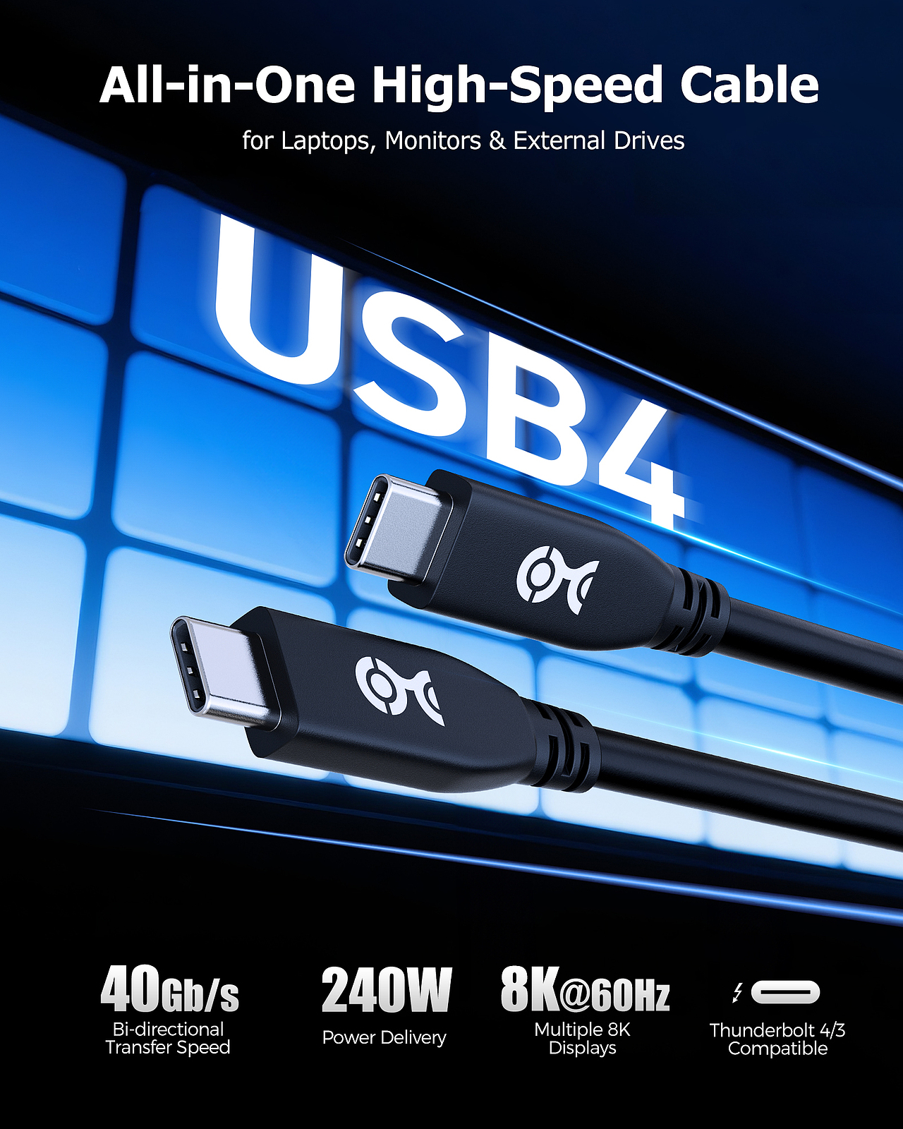 USB4/雷电5数据线亚马逊详情设计