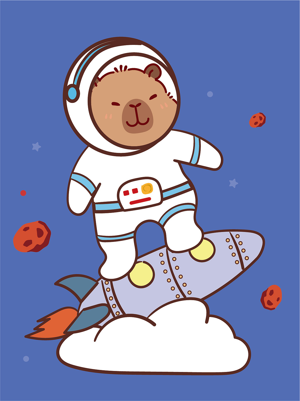 卡皮巴拉水豚萌萌IP卡通航空航天宇航员星空星球插画（图ZMzk2Nzg5NTI4） - 商业插画 - 站酷设计师卡皮巴拉水豚萌萌原创素材 - 站酷ZCOOL