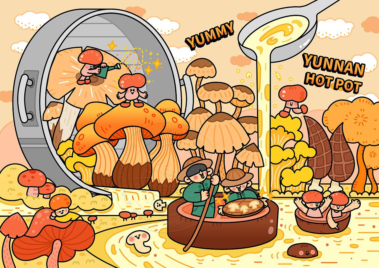 火锅插画系列大合集（图ZMzk2Nzg5OTg0） - 商业插画 - 站酷设计师黑火又原创素材 - 站酷ZCOOL